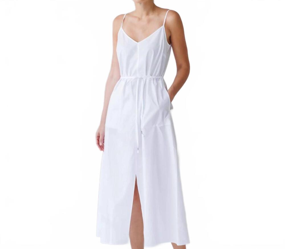 NEW GO BY GO SILK cotton slip'ry slope dress in white